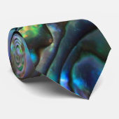 パウアアワビの青と緑のシェルタイ ネクタイ (ロール)