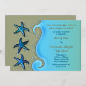 パウアシェルヒトデビーチ卒業招待状 招待状 (正面/裏面)