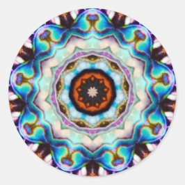 パウアシェルフラクタルの青いライト ラウンドシール