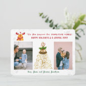 パウィティおもしろいブRudolphハッピーホリデー2枚の写真 シーズンカード (スタンド正面)