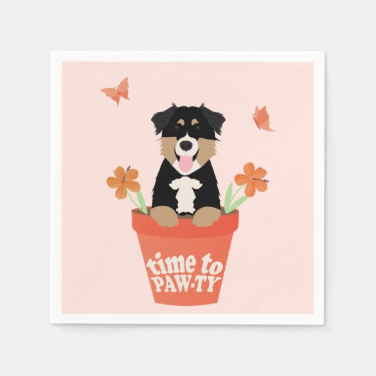 パウィティ・オーストラリア・シェパード・ドッグまでの時間 スタンダードカクテルナプキン (正面)