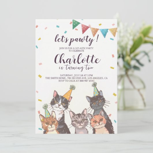 パウィーキャットの誕生日 招待状 (スタンド正面)