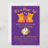 パウィーパープルオレンジツインフレンドキッテンジョイントパーティー 招待状 (正面)