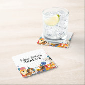 パウィー犬の子犬の誕生日パーティーを許可 ペーパーコースター (インサイチュ)