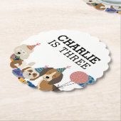 パウィー犬の子犬の誕生日パーティーを許可 ペーパーコースター (アングル)