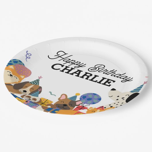 パウィー犬の子犬の誕生日パーティーを許可 ペーパープレート (アングル)