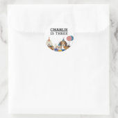 パウィー犬の子犬の誕生日パーティーを許可 ラウンドシール (バッグ)