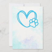 パウィー茶色の青い可愛い子犬の誕生日しよう 招待状 (裏面)