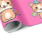 パウエソームの誕生日を持っている – Ginger Tabby Cat 2 ラッピングペーパー (ロールコーナー)