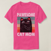 パウエソーム猫おもしろいママ猫ママ母の日の女性 Tシャツ (デザイン正面)