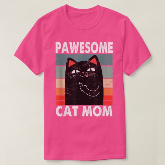 パウエソーム猫おもしろいママ猫ママ母の日の女性 Tシャツ (デザイン正面)
