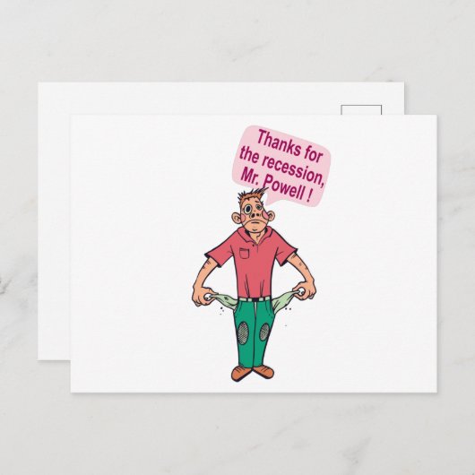 パウエルさん、景気後退ありがとうございます ポストカード (正面/裏面)