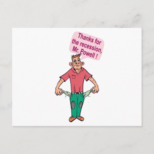 パウエルさん、景気後退ありがとうございます ポストカード (正面)