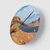 パウエル湖の風景 ラウンド壁時計 (傾斜)