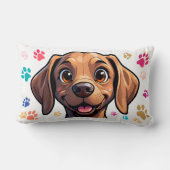 パウカラフルプリとの漫画のドよくはしゃぐッグポートレート ランバークッション (裏面)