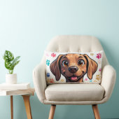 パウカラフルプリとの漫画のドよくはしゃぐッグポートレート ランバークッション (椅子)