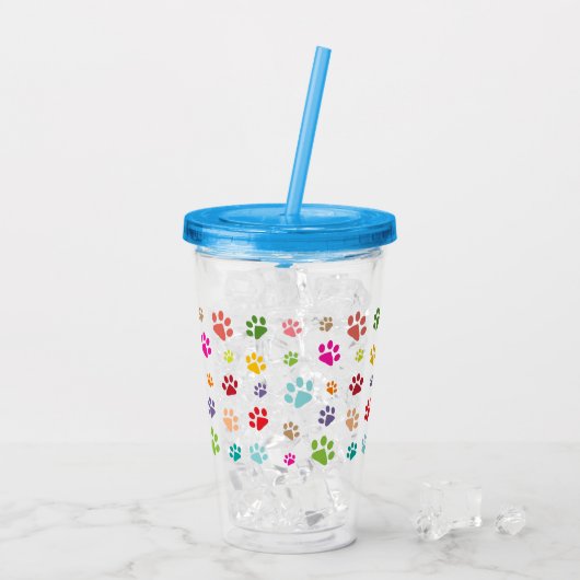 パウカラフルプリントのアクリル製タンブラー アクリルタンブラー (アイス裏面)