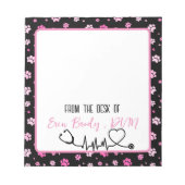 パウカラフルプリント獣医 ノートパッド (正面)