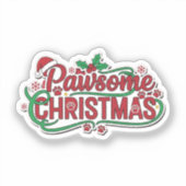 パウサムクリスマス 楽しい 祝祭の 足跡 サンタ シール (正面)
