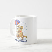 パウジィティブに準備万端 - かわいい犬の傘 コーヒーマグカップ (正面左)