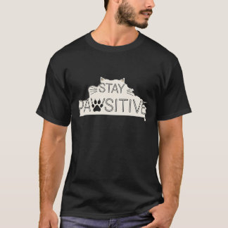 パウジティブに完全なるママ 黒猫 Tシャツ
