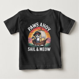 パウズ アホイ セイル アンド ミャオ ベビーTシャツ