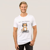 パウズ アンド ビーツ 面白い 猫 DJ Tシャツ (正面全面)