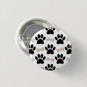 パウズ アンド ボーンズ パターン 犬 缶バッジ (正面&裏面)