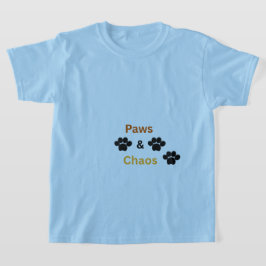 パウズ&カオス おもしろペット好きキッズTシャツ Tシャツ