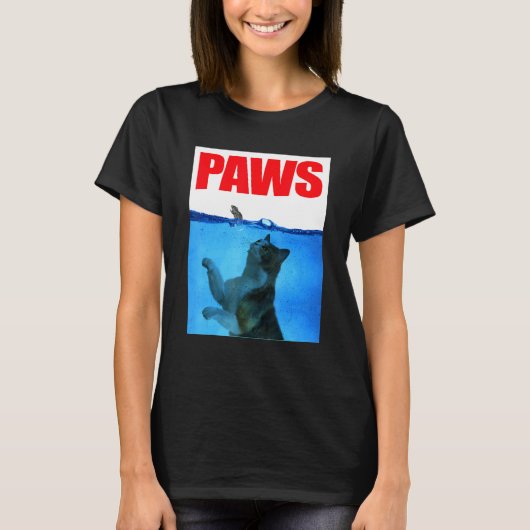 パウズ 猫とネズミ 恐ろしいモンスター猫の攻撃 S Tシャツ (正面)