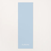 パウダエレガントーパーソナライズされたブルー名ヨガマット ヨガマット (正面)