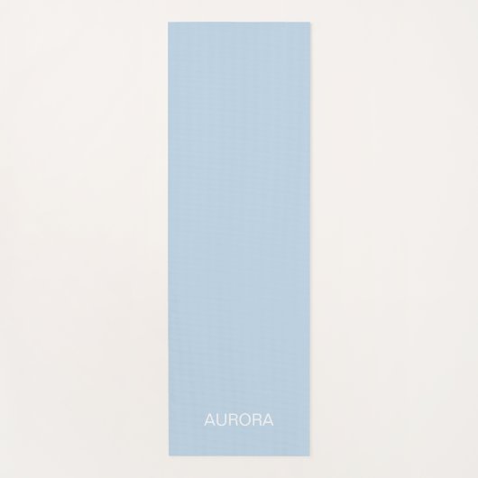 パウダエレガントーパーソナライズされたブルー名ヨガマット ヨガマット (正面)