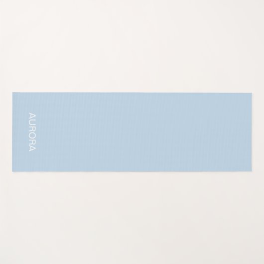 パウダエレガントーパーソナライズされたブルー名ヨガマット ヨガマット (正面(横))