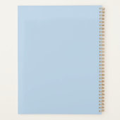 パウダエレガントーパーソナライズされたブルー名 –  プランナー手帳 (裏面)