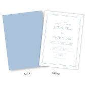 パウダエレガントーフォーマルブルー結婚式招待状 招待状