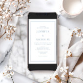 パウダエレガントーフォーマルブルー結婚式招待状 招待状