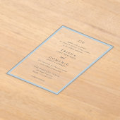 パウダエレガントーブルーモノグラモダンム結婚ズ アクリル招待状 (レイダウン)