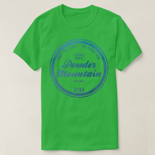 パウダマウンテンスキーリゾートユタ Tシャツ (デザイン正面)