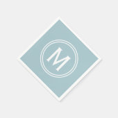 パウダモダンーブルーカスタム丸モノグラム スタンダードカクテルナプキン (角)