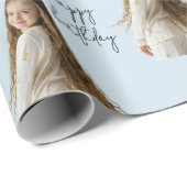 パウダースカイ&カスタム誕生日文字と写真 – ラッピングペーパー (ロールコーナー)