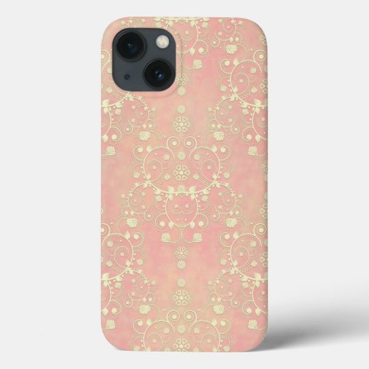 パウダーパフピーチピンクのガーリーダマスク Case-Mate iPhoneケース (裏面)