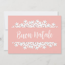 パウダーピンクと白の雪の結晶 シーズンカード