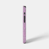 パウダーピンクのジャージーストライプニット柄 iPhoneケース (左側面)