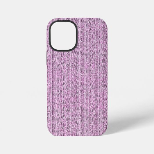 パウダーピンクのジャージーストライプニット柄 iPhoneケース (裏面)