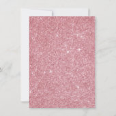 パウダーピンクローズグリッター白黒ブライダルシャワー 招待状 (裏面)