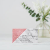 パウダーピンクローズ金ゴールドフェイク赤面VIPマーブルグレー 名刺 (スタンド正面)