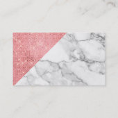 パウダーピンクローズ金ゴールドフェイク赤面VIPマーブルグレー 名刺 (裏面)