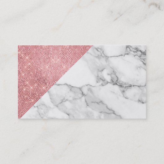 パウダーピンクローズ金ゴールドフェイク赤面VIPマーブルグレー 名刺 (裏面)