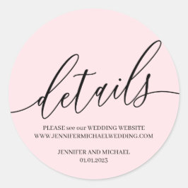 パウダーピンク結婚のシグネチャー詳細文字 ラウンドシール
