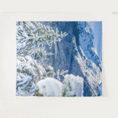 パウダーフォレスト//ブルースノーキャップマウンテン タペストリー (正面(横))